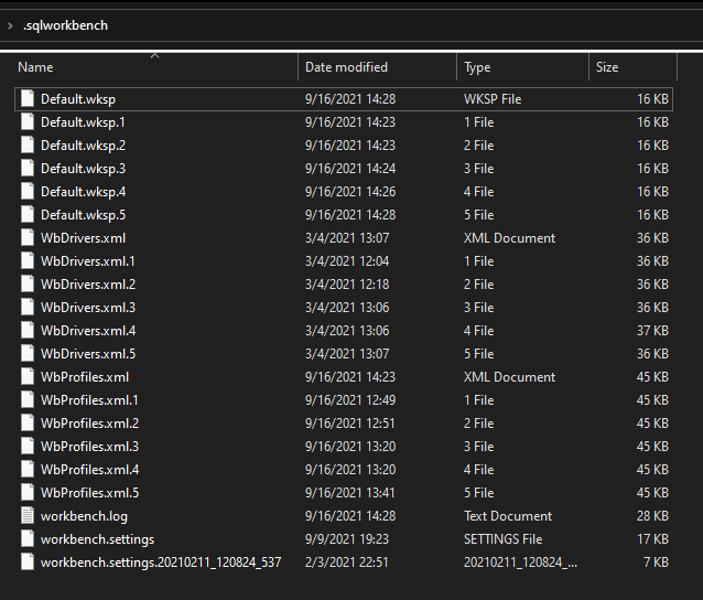 sql-workbeachj-config-dir